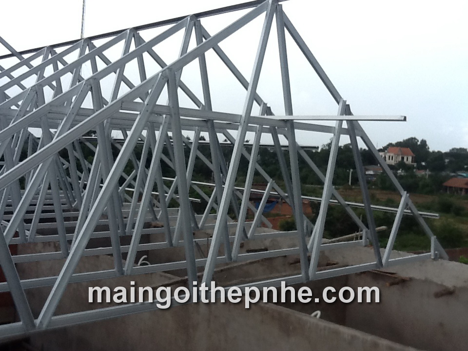 HỆ VÌ KÈO THÉP MẠ MÁI 3 LỚP
