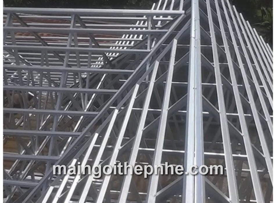 HỆ VÌ KÈO THÉP MẠ MÁI 3 LỚP