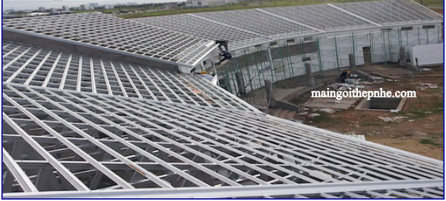 HỆ VÌ KÈO THÉP MẠ MÁI KHÔNG GIAN 