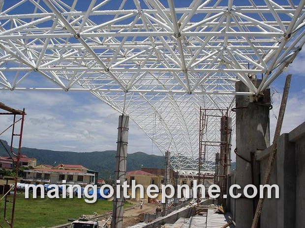 HỆ VÌ KÈO THÉP MẠ MÁI KHÔNG GIAN 