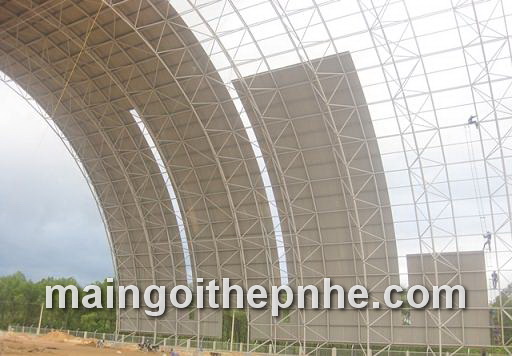 HỆ VÌ KÈO THÉP MẠ MÁI KHÔNG GIAN 