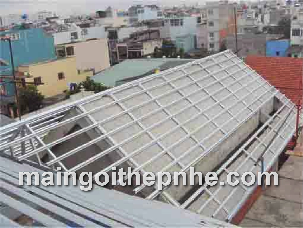 HỆ VÌ KÈO THÉP MẠ MÁI BÊ TÔNG