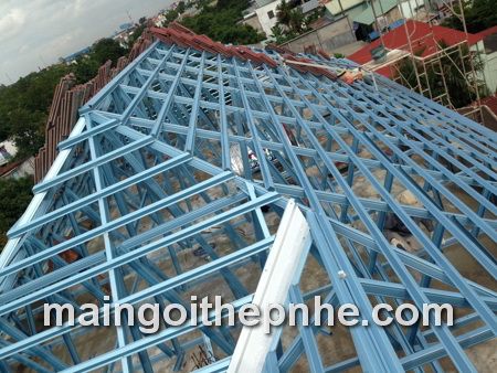 HỆ VÌ KÈO THÉP MẠ MÁI KHÔNG GIAN