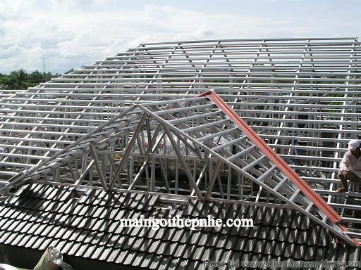 HỆ VÌ KÈO THÉP MẠ MÁI 3 LỚP